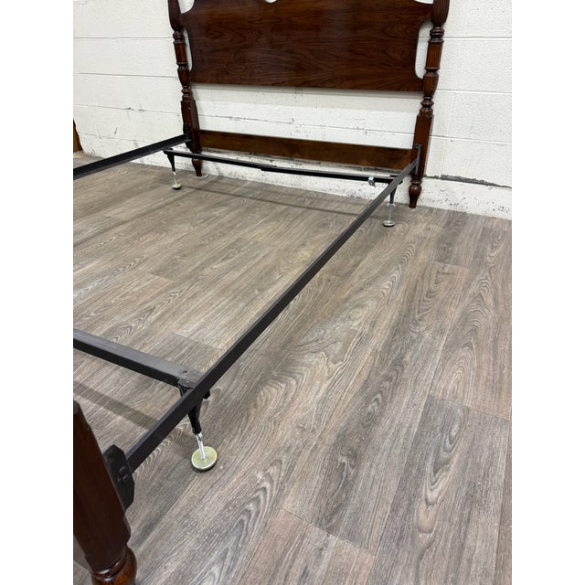 Vintage Full Size Ethan Allen Georgian Court Solid Cherry Four Poster Bed For Sale - Image 13 of 18