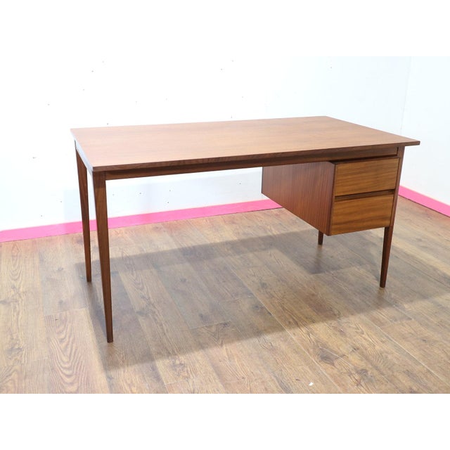 1960s Mid Century Modern Vintage Afromosia Teak Writing Office Desk For Sale - Image 15 of 15