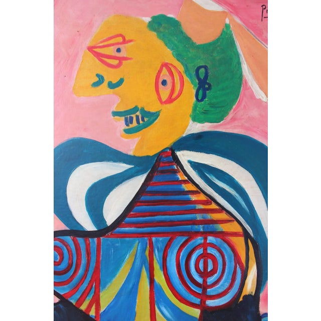 Mid-Century Modern Composition, Oil Painting, 1950s, Framed For Sale - Image 11 of 14