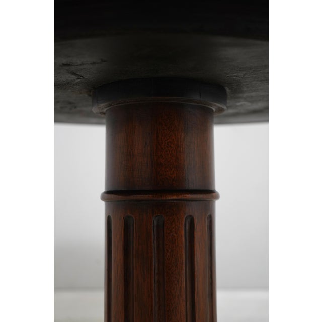 Maitland Smith Round Mahogany Leather Top Drum Table For Sale - Image 13 of 18