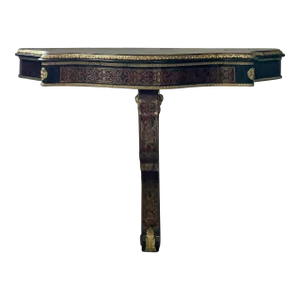 Late 19th Century Half Demi-Lune Console Table and Mirror Set