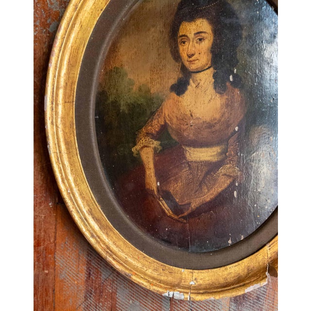 18th Century English or American Limner Portrait Painting of a Lady For Sale In New York - Image 6 of 16