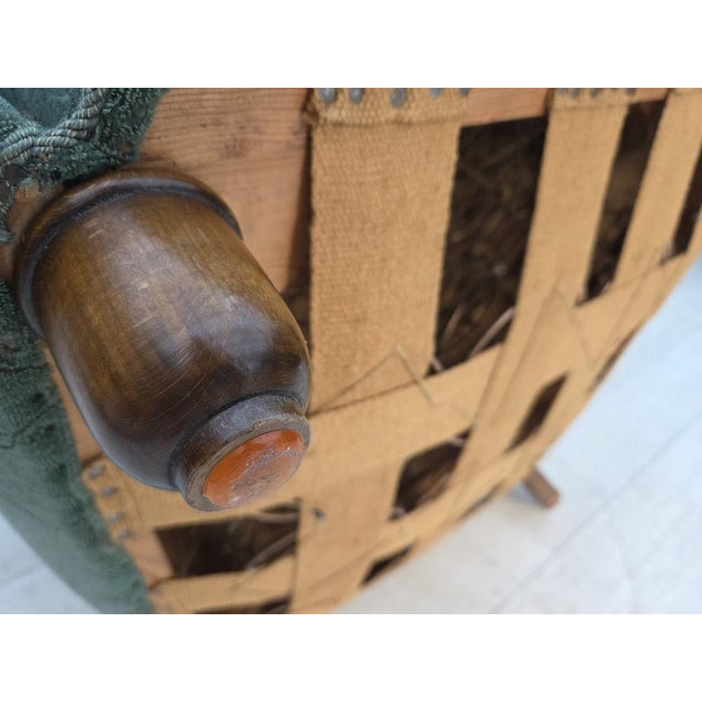 Vintage Danish Lounge Chair in Light Green Furniture Wool, 1960s For Sale - Image 15 of 18