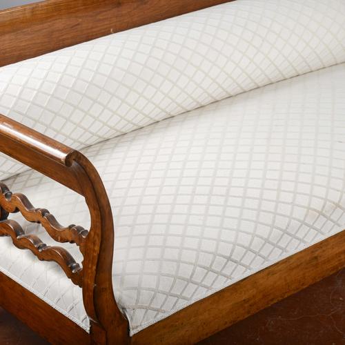 Three-Seater Sofa in Walnut For Sale - Image 5 of 9