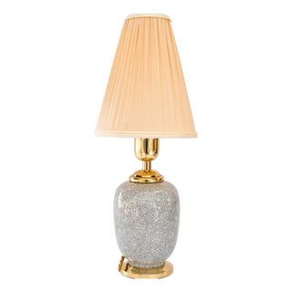 Ceramic Table Lamp with Fabric Shade, Vienna, 1920s For Sale