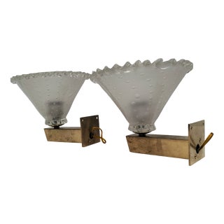 Vintage Wall Lights from Barovier & Toso, 1950s, Set of 2 For Sale