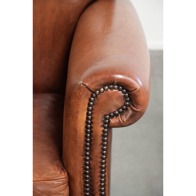 Vintage Sheepskin Armchair with Decorative Studs For Sale - Image 10 of 15