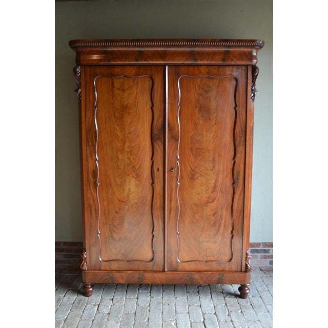 Antique Mahogany Biedermeier Cabinet For Sale - Image 9 of 10