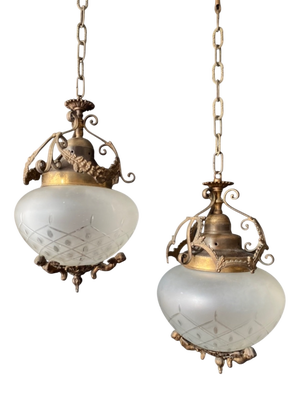 Vintage Pendant Lights, 1960s, Set of 2