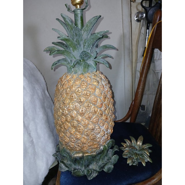 Vintage Hollywood Regency Pineapple Table Lamp For Sale - Image 9 of 13