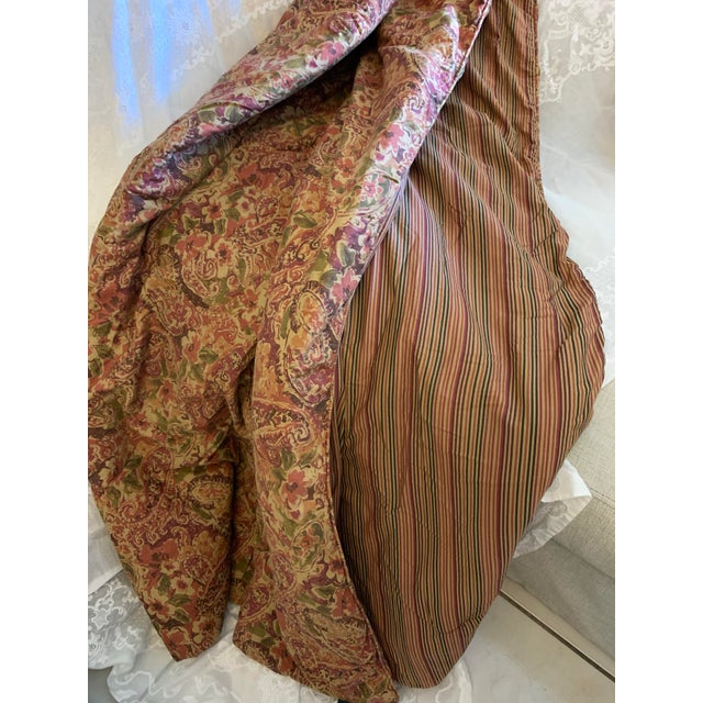 Vintage Lauren Ralph Lauren Paisley- Floral Full Queen Comforter Cover, Red Brown Green Tan Burgundy For Sale - Image 11 of 12