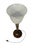 1920s Art Deco Table Lamp in Glass and Walnut, 1930 For Sale - Image 5 of 7