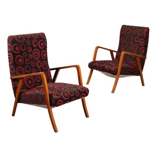 Vintage Beech Armchairs, 1960s For Sale