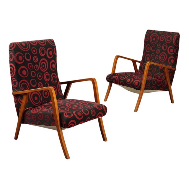 Vintage Beech Armchairs, 1960s For Sale