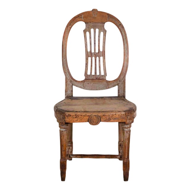 19th Century Provincial Gustavian Chair in Original Paint For Sale