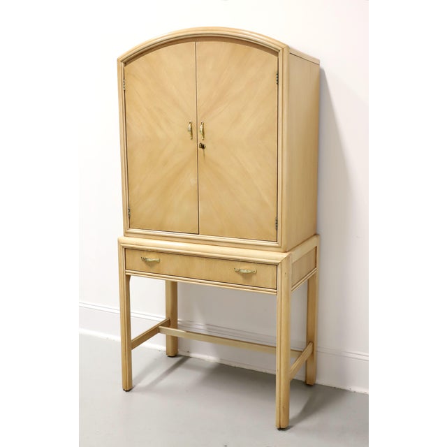 Postmodern Thomasville 1980's Post-Modern Whitewashed Oak Bar Cabinet For Sale - Image 3 of 12