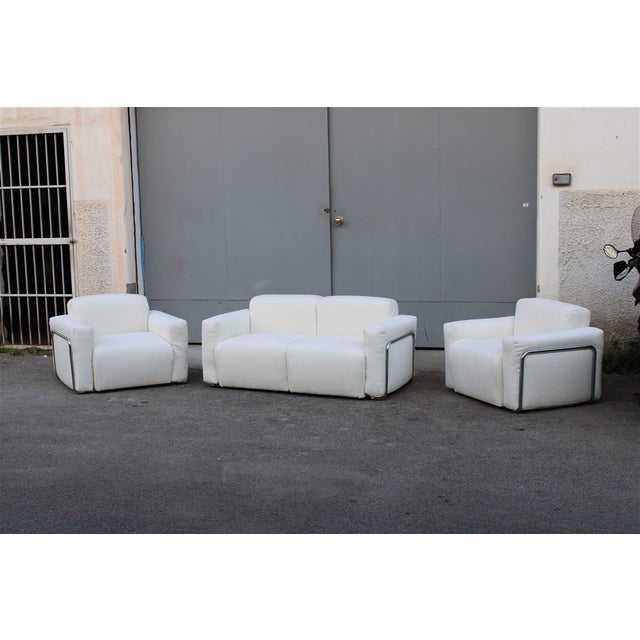 Sofa and Chairs with Chromed Metal Frame, 1970, Set of 3 For Sale - Image 16 of 16