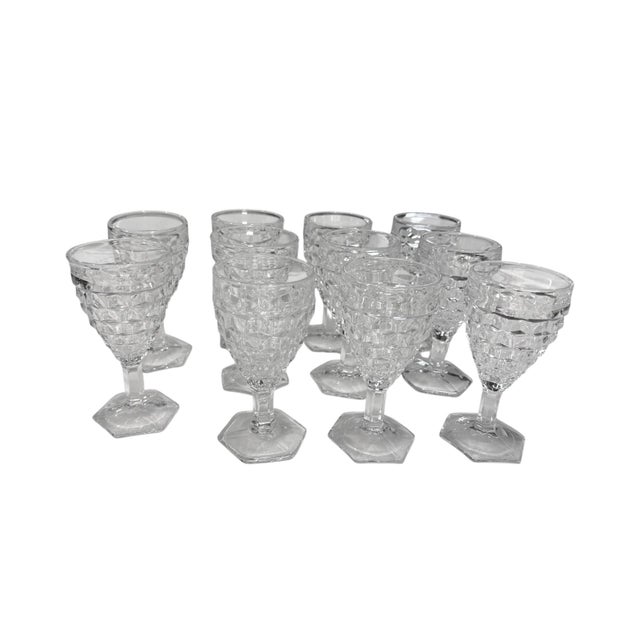 Glass Mid 20th Century Fostoria Set of 11 American Clear Wine / Sherry Glasses - 11 pcs For Sale - Image 7 of 17