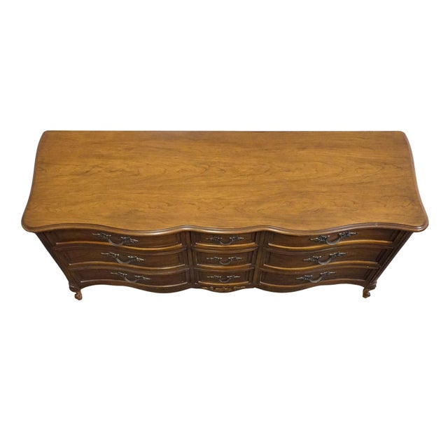 Dixie Furniture Solid Cherry Country French Provincial 62" Triple Dresser 355-233 For Sale - Image 9 of 13