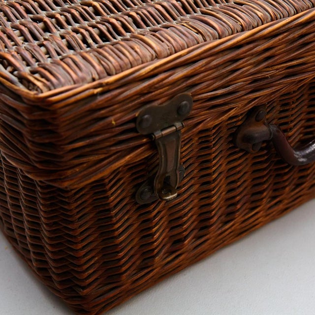 Mid-Century Modern French Rattan Basket, 1960s For Sale - Image 12 of 14