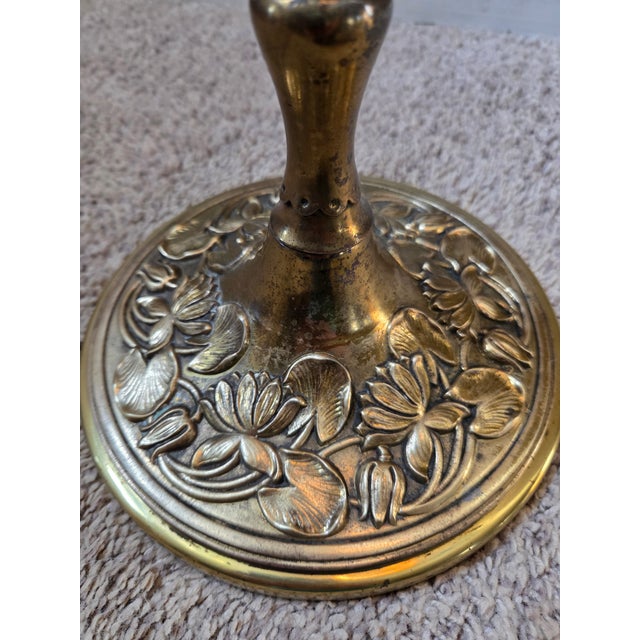 Vintage Brass Single Arm Deco Floor Lamp For Sale - Image 14 of 16