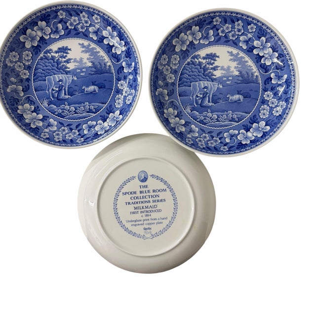 Late 20th Century Late 20th Century Spode the Blue Room Collection Traditions Series “Milkmaid” , For Sale - Image 5 of 7