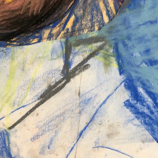 Original LargeContemporary Abstract Pastel Portrait Drawing For Sale - Image 4 of 6