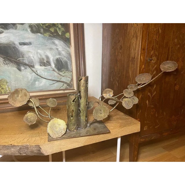 1970s Vintage Brutalist Mid-Century Modern Brass Sculpture For Sale - Image 9 of 10