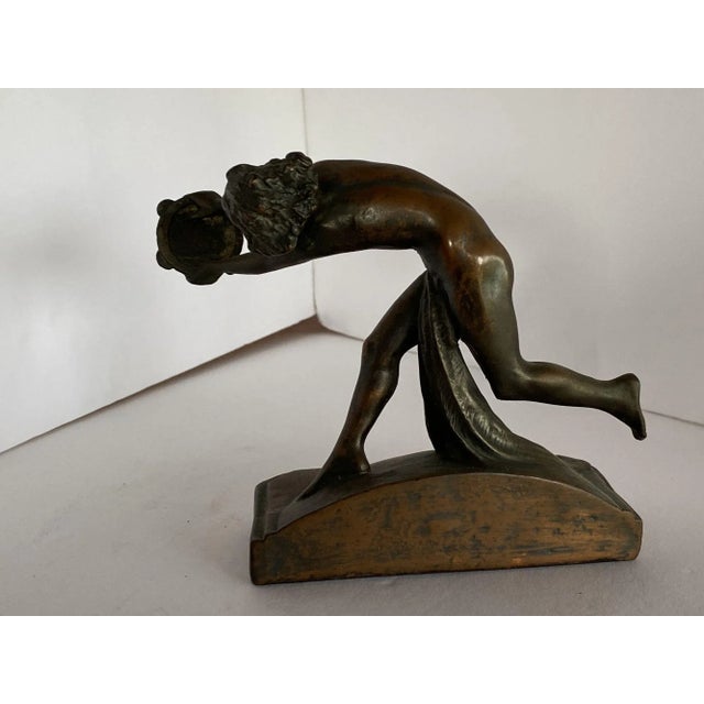 Circa 1900s Art Nouveau Nude Female Nymph Cast Bronze Bookends- a Pair For Sale - Image 9 of 13