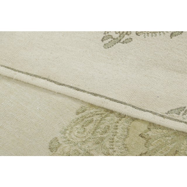 Textile Contemporary Block Print Floral Natural Silk Runner by Rug & Kilim, India For Sale - Image 7 of 9