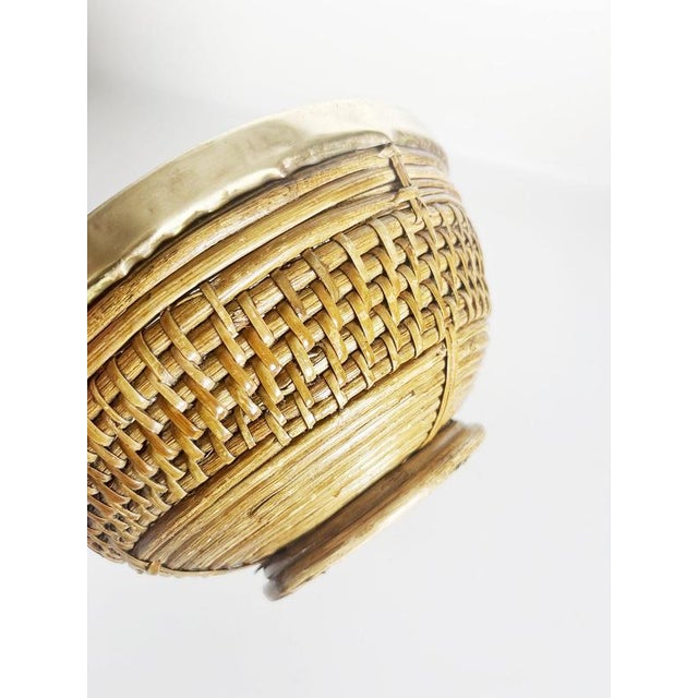 Bamboo and Brass Bowl, Italy, 1960s For Sale - Image 12 of 17