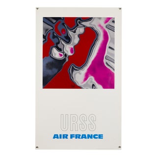 Air France Urss Travel Poster by Raymond Pagès, 1971 For Sale