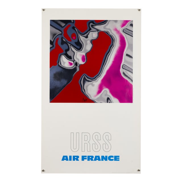 Air France Urss Travel Poster by Raymond Pagès, 1971 For Sale