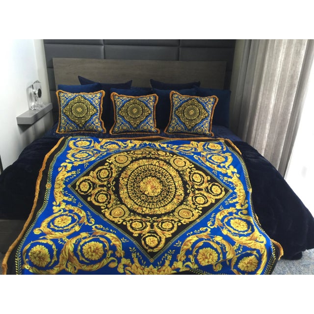 Italian Custom Made Baroque Versace Velvet Throw For Sale - Image 9 of 11