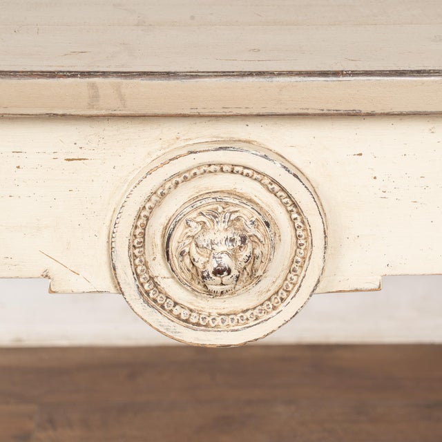 Cream 19th Century Swedish Gustavian Painted Console Table For Sale - Image 8 of 9