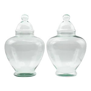 French Glass Apothecary Jars, a Pair