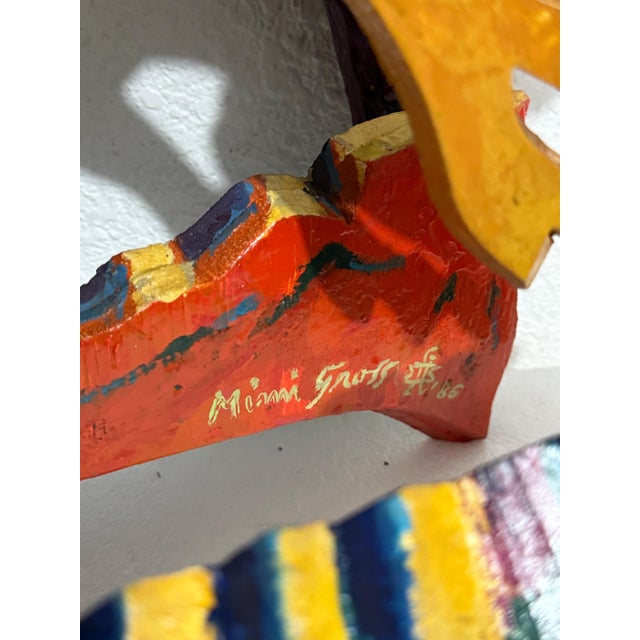 Mimi Gross, Large 3D Sculpture with Hand Painting Construction Mimi Gross Wood Assemblage, 1986 For Sale - Image 10 of 17