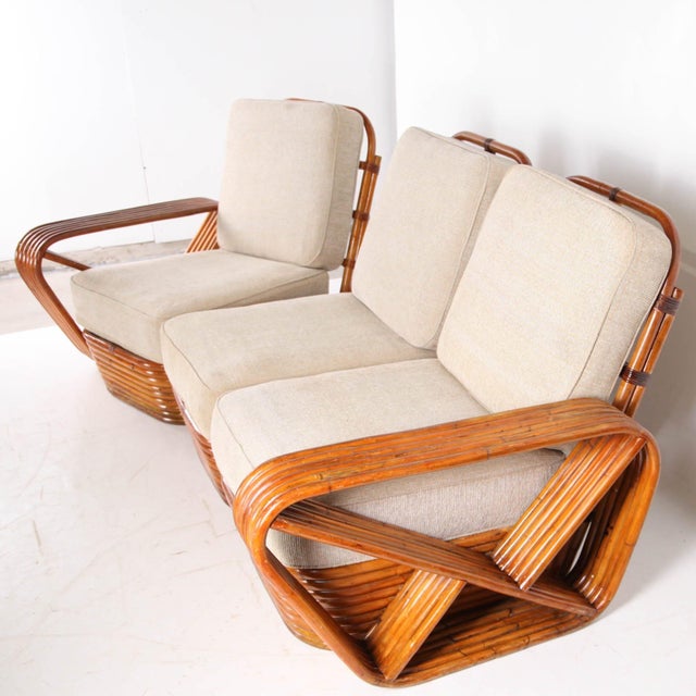 Light Yellow Rattan Sofa from Paul Frankl, 1970s For Sale - Image 8 of 18