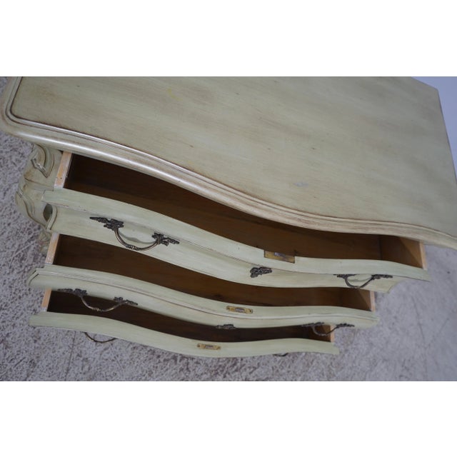 French Style Green Painted Finish Commode Chest For Sale - Image 4 of 12
