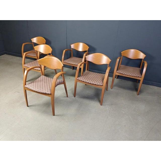 Vintage Spanish Wooden Armchairs, 1990s, Set of 6 For Sale - Image 6 of 10