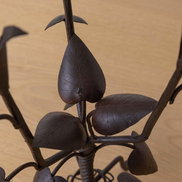 1930s Pair of French Iron Leaf Candlesticks For Sale - Image 13 of 14