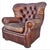 Brown Restoration Hardware Churchill Tufted Leather Armchair For Sale - Image 8 of 18