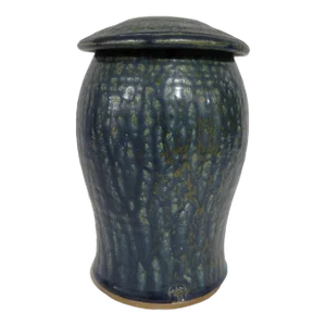 Vintage Salt Glazed Studio Pottery Lidded Jar