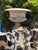Antique Classical Cast Iron Garden Urns on Pedestals, Set of 2 For Sale - Image 17 of 18