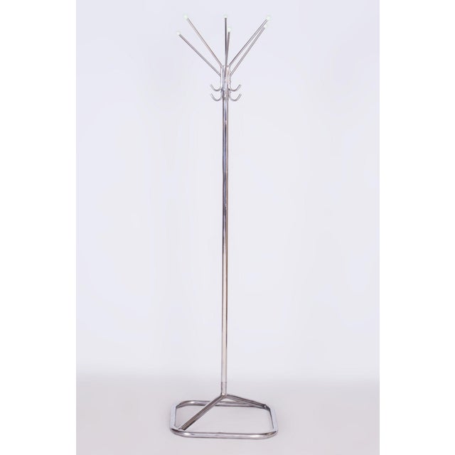 Silver Bauhaus Coat Hanger in Chrome-Plated Steel, Czechia, 1930s For Sale - Image 8 of 8