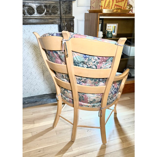 Textile Vintage 1990s Bernhardt Floral Maximalist Lounge Chair For Sale - Image 7 of 9