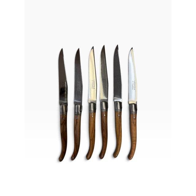 An elegant set of six traditional French steak knives by Laguiole Tradition. Expertly crafted in France, these knives...