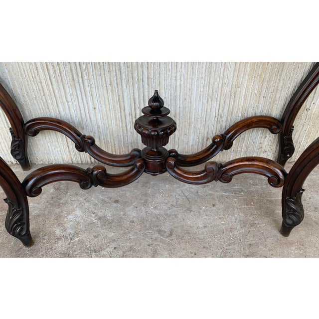 19th French Regency Carved Walnut Console Table With Drawer For Sale - Image 10 of 13