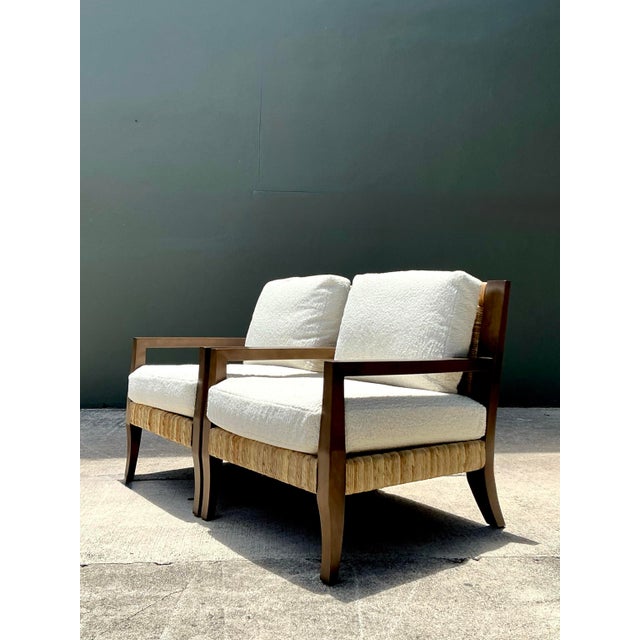 Vintage Ej Victor “Fishers Island” Rush Lounge Chairs - A Pair For Sale - Image 12 of 12
