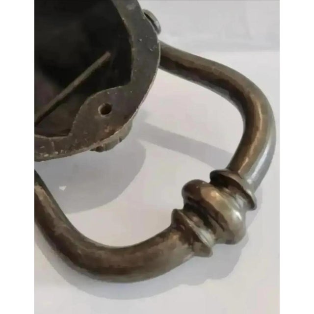 Large Vintage Bronze Leopard Head Door Knocker, Circa 1940 For Sale In Atlanta - Image 6 of 11